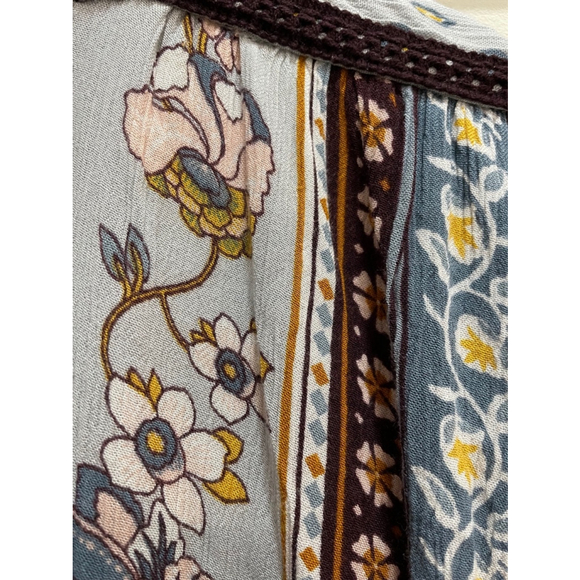 Fig Clothing Boho Cottagecore Prairie Floral Crochet Patchwork Maxi Dress XS - Picture 9 of 16